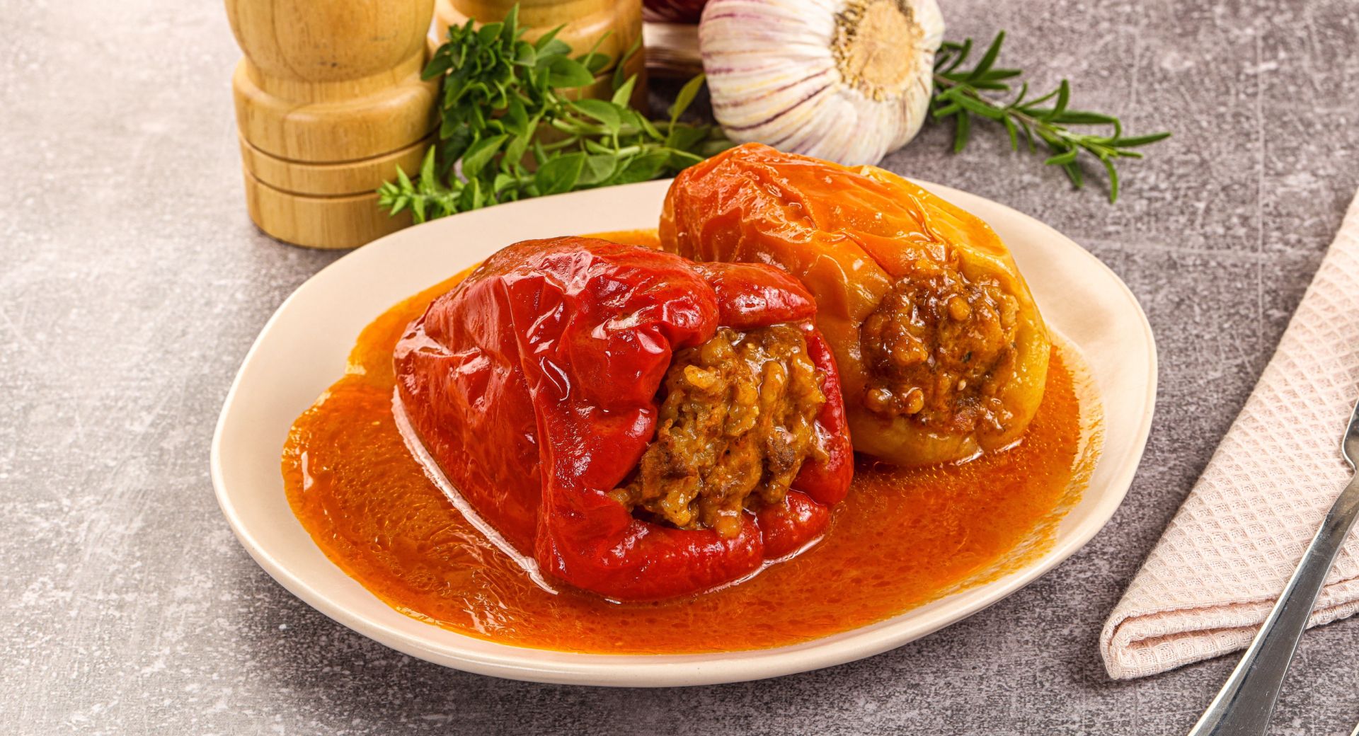 Пълнени чушки (пиперки) с кайма и ориз